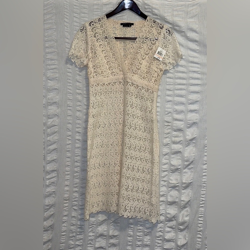 BCBGMaxAzria Princess Kept the View Cream Knit Dress
